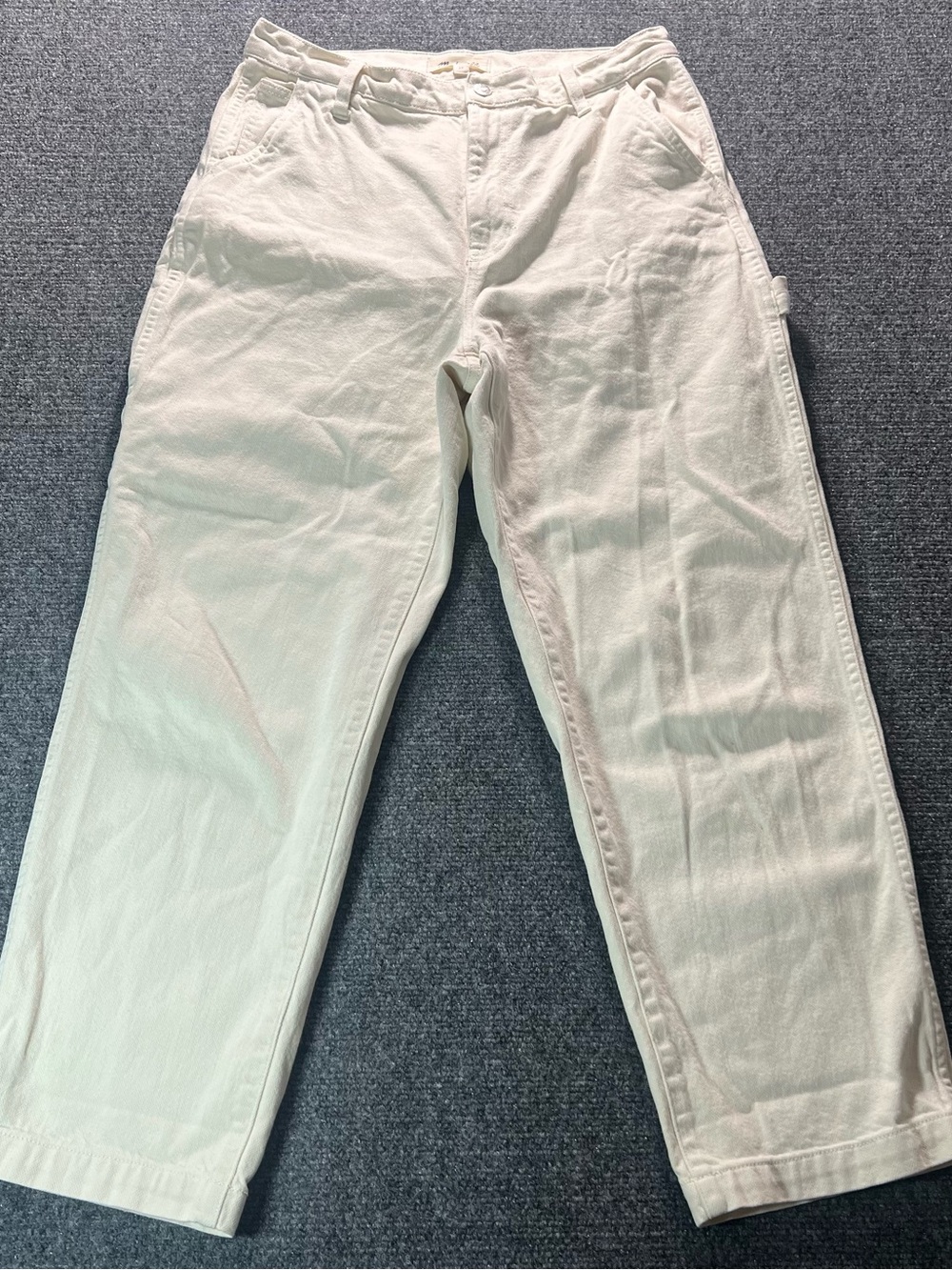 Madewell Low Slung Straight Carpenter Jeans Size 29 Off White EUC